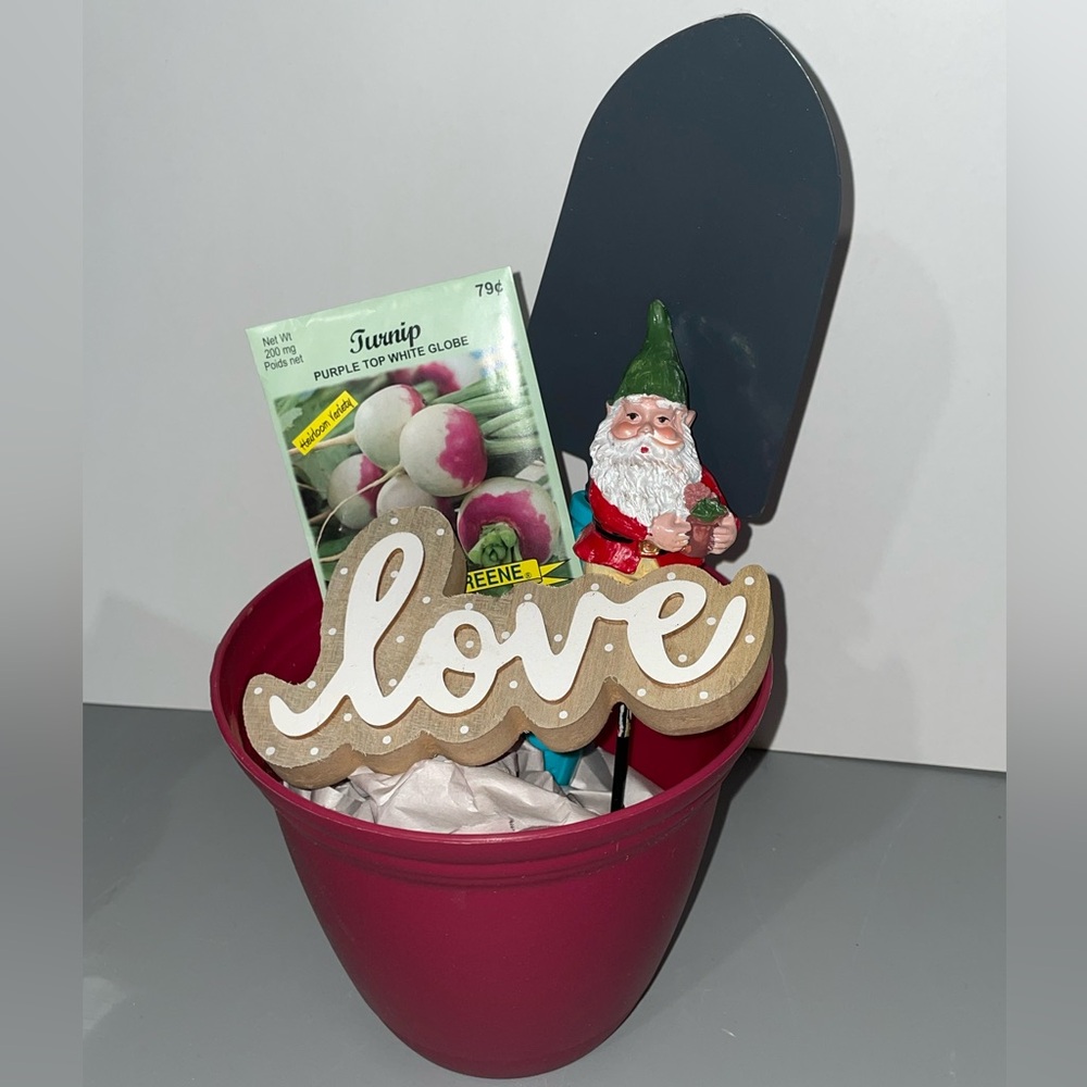 Garden Love Gift Basket Valentines Day Anniversary Gifts Planter Turnip New